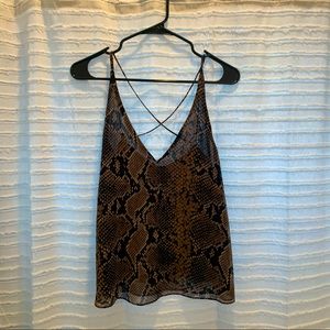 Snakeskin fabric tank top